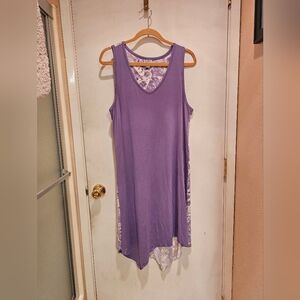 LOGO by Lori Goldstein Lavender & White Maxi Dress
